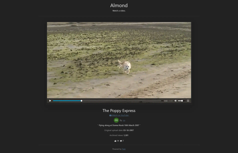 Almond archived video page