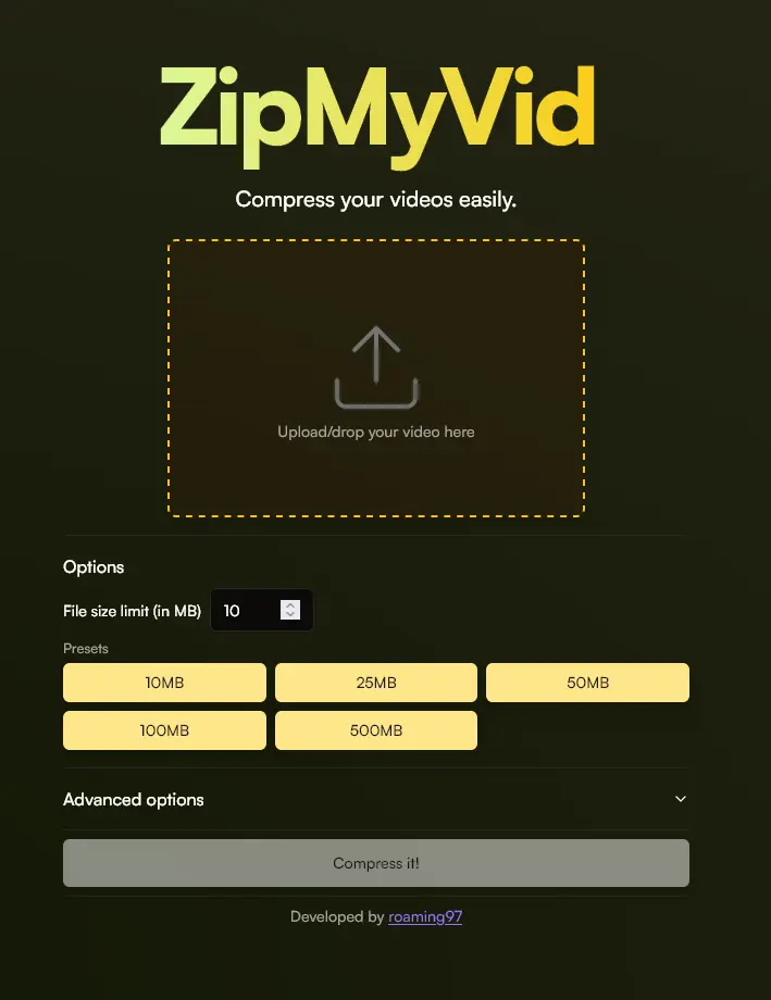 ZipMyVid preview screenshot